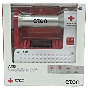 Eton AXIS Red Cross Emergency Weather Alert Radio AM/FM/NOAA Hand Crank USB